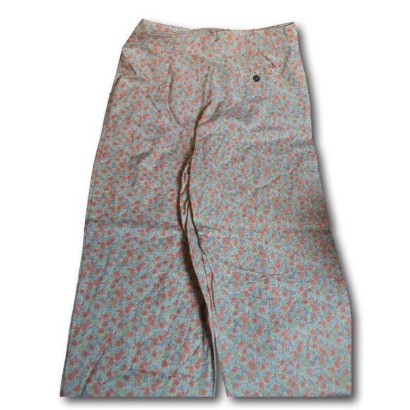 Vintage Floral Print High-Waisted Pants - Retro 90s Size: 10 - Picture 2 of 4